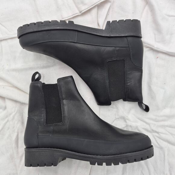 NEW Rebecca Allen black leather all weather Chelsea boots size 6 - Picture 5 of 8